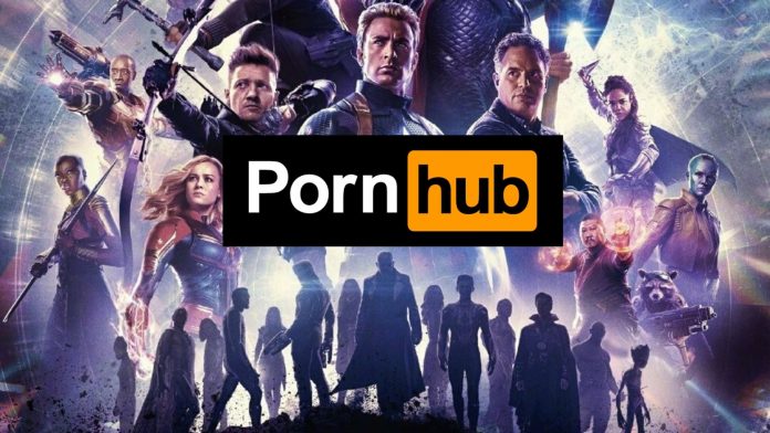 Il logo di pornhub e gli Avengers