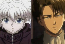 Anime Hunter x Hunter Killua e Attack on Titan Levi