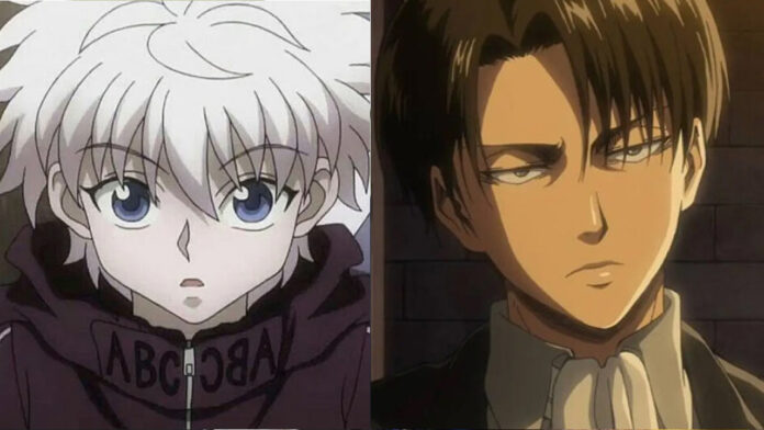 Anime Hunter x Hunter Killua e Attack on Titan Levi