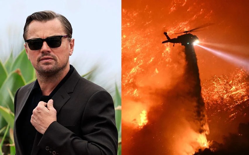 DiCaprio fugge dagli incendi col jet privato, è polemica