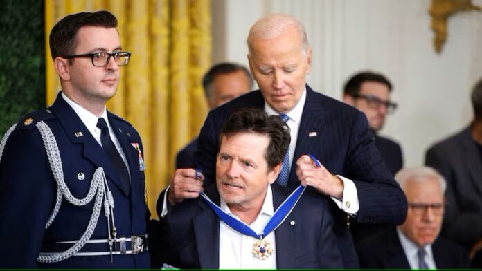 michael j fox, biden